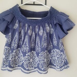 Navy blue off the shoulders